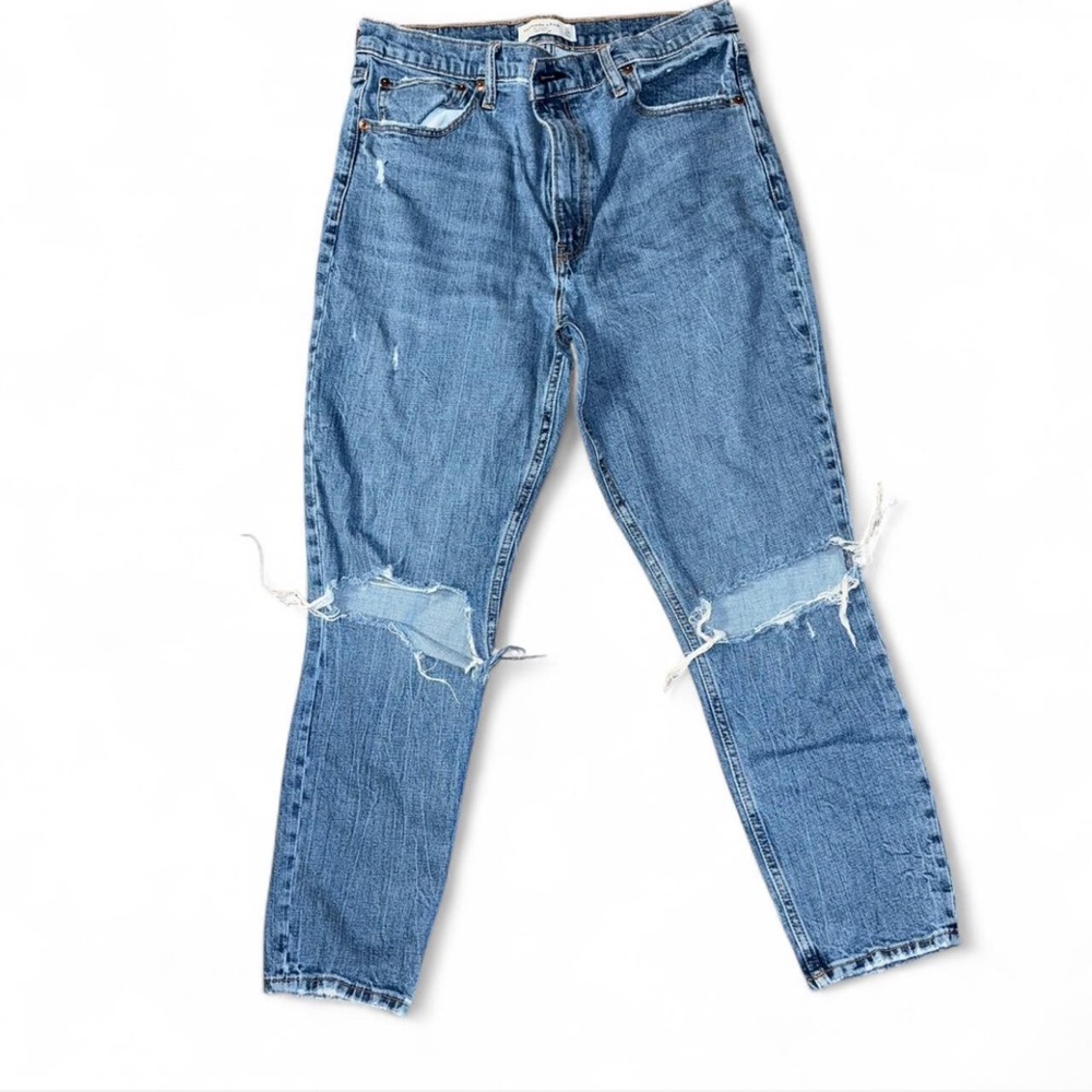 Abercrombie & Fitch Women's High Rise Distressed Denim Jeans